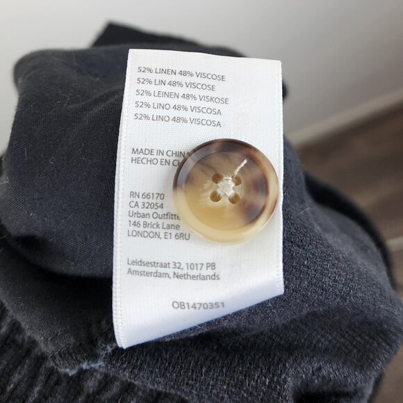 Urban Outfitters Standard/Cloth Black Linen Blend High Rise Shorts sz S - Picture 11 of 11